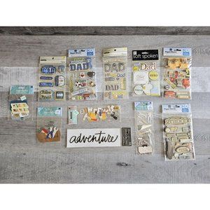 Sticker Lot - Family Dad Fish Tools Scrapbooking 3D Stickers Jolee's + RARE #17